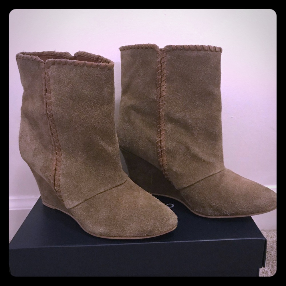 Charles David Suede Wedge Bootie | Size 7.5
